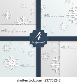 4 snowflake background Merry Christmas