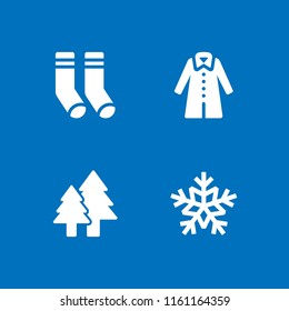 4 snowy icons in vector set. snow and winter illustration for web and graphic design