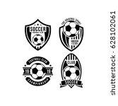 4 Soccer emblem logo team vector
