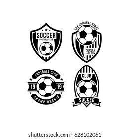 4 Soccer emblem logo team vector