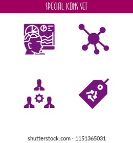 4 social icons in vector set. group, molecule, ecology and environment and seo and web illustration for web and graphic design