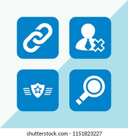 4 social icons in vector set. seo and web, rank, contact and link illustration for web and graphic design