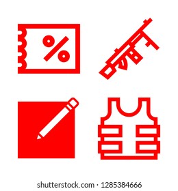 4 special icons with edit and bulletproof vest in this set