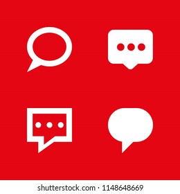 4 speech icon set with chat bubble, chat and speech bubble vector illustration for graphic design and web