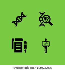 4 spiral icons in vector set. dna and notepad illustration for web and graphic design