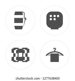 4 Spool, Frame, Arras, Hanger modern icons on round shapes, vector illustration, eps10, trendy icon set.