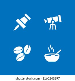 4 spoon icons in vector set. soup, coffee and tools and utensils illustration for web and graphic design