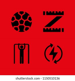 4 sport icons in vector set. sports and competition, ball, power and gym illustration for web and graphic design