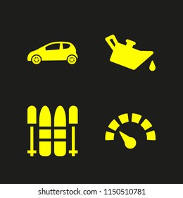 4 sport icons in vector set. car and sports and competition illustration for web and graphic design