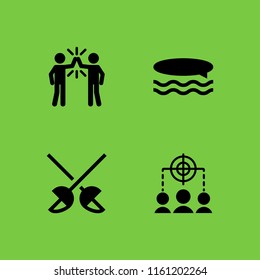 4 sport icons in vector set. child, sports and competition and target illustration for web and graphic design