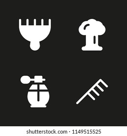 4 spray icon set with spray bottle, hair salon and explosion vector illustration for graphic design and web