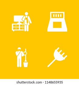4 spray icon set with ink, cleaner and hair salon vector illustration for graphic design and web