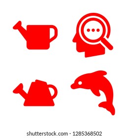 4 spray icons with watering can and dolphin in this set