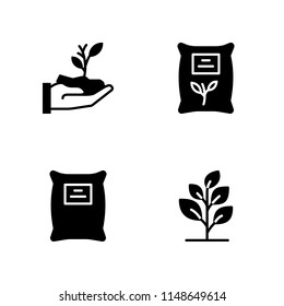 4 sprout icon set with plant, sprout and seeds vector illustration for graphic design and web