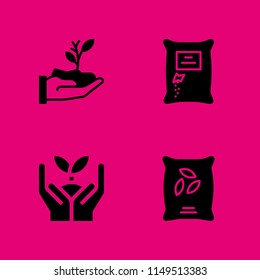 4 sprout icon set with sprout and seeds vector illustration for graphic design and web