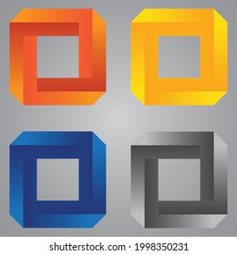4 Quadrat 3D-Form\\ Recycling 