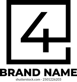 4 square black and white logo