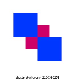 4 square icon with blue and red colors.