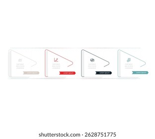 4 square with triangle business infograph 