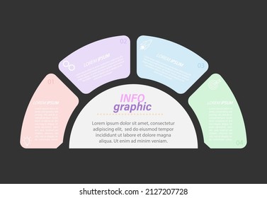 4 etapas de desarrollo, mejora o formación. Infografías con iconos de acción visual para negocios, finanzas, proyectos, planes o marketing. Estilo vectorial plano