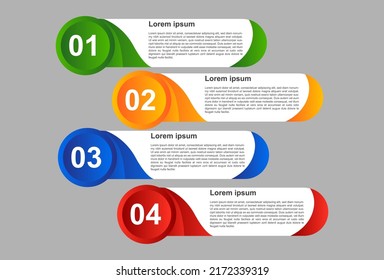 4 stages of infographic elements in full color. designs for banners, presentations and more.