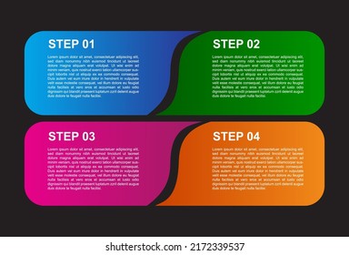 4 stages of infographic elements in full color. designs for banners, presentations and more.