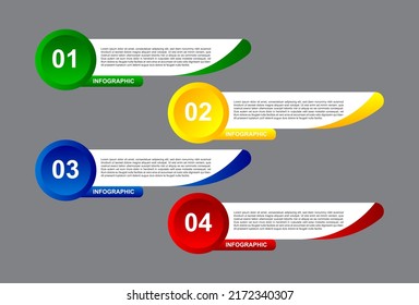 4 stages of infographic elements in full color. designs for banners, presentations and more.