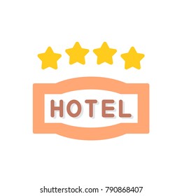 4 Star hotel flat icon