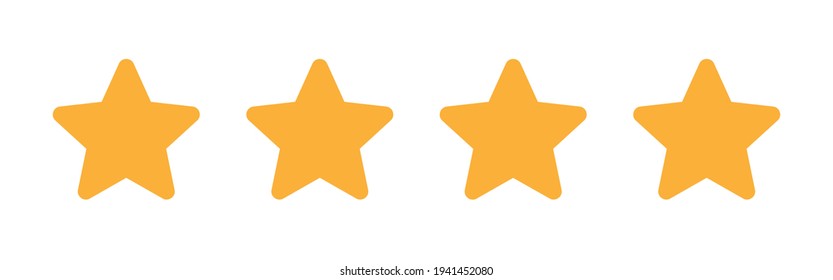 
4 Star Rating High Quality. Ranking, Review, Feedback Icon Vector.