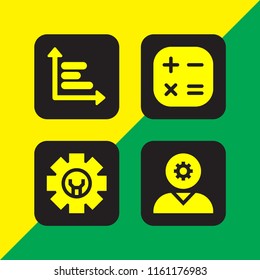 4 statistics icons in vector set. graph and business and finance illustration for web and graphic design