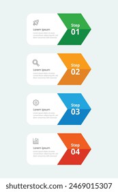 4 Step business infographic. Business concept with 4 steps or options, can be used for workflow layout, diagram, annual report, web design.Creative banner, label vector.