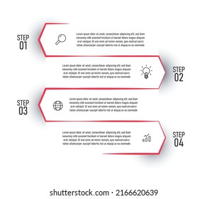 4 Step business infographic template with elements. modern linear, line design can be used in bruchure banners, adn templates. EPS 10