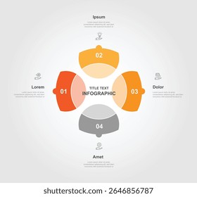 4 step business infographic template vector element with icons suitable for business information and presentation graphic design.