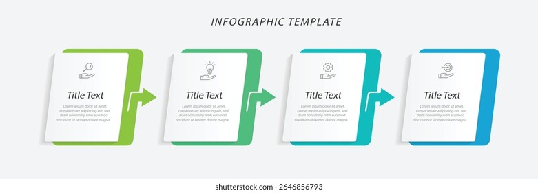 4 step business infographic template vector element with icons suitable for business information and presentation graphic design.
