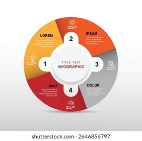 4 step business infographic template vector element with icons suitable for business information and presentation graphic design.