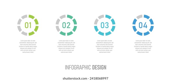 4 Step business modern vector infographic template. Infographic element vector with five number options, use for step, workflow, diagram, banner, process, business presentation template, web design