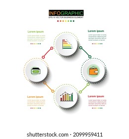 4 step in Business timeline Cycle chart  infographic template for statistic and  diagram, graph, presentation, chart