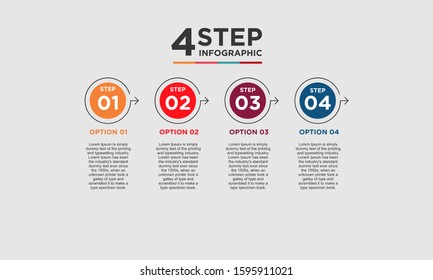 4 step circle infographic element. Business concept with 4 options and number, steps or processes. data visualization. Vector illustration.