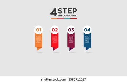 4 step circle infographic element. Business concept with 4 options and number, steps or processes. data visualization. Vector illustration.