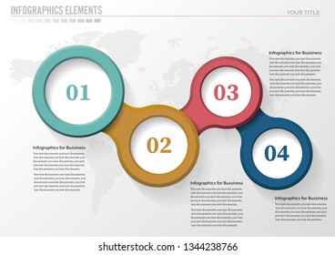 4 Step Circle infographic.4 Infographic Templates for Business Vector Illustration. EPS10 