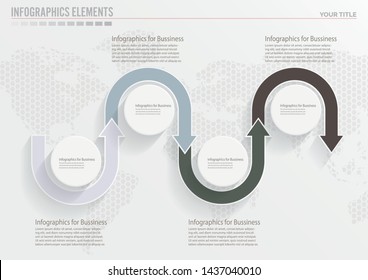 4 Step Circle infographic.4 numbered round elements with thin line icons inside successively connected into horizontal chain. Minimal infographic design template. - Vector - Vector