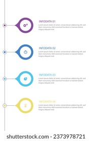 4 Step circular infographic template. EPS 10 vector art. Concept of 4 steps of startup project development. Flat infographic design template. Simple vector illustration for business data visualization