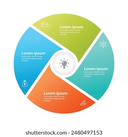 4 step circular infographic template