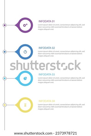 4 Step circular infographic template. EPS 10 vector art. Concept of 4 steps of startup project development. Flat infographic design template. Simple vector illustration for business data visualization