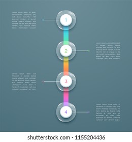 4 Step Colorful 3d Vertical Time Line Infographic Template