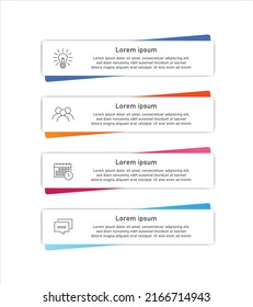 4 Step Colorful infograph, Modern infographic design with abstract elements rectangular objects EPS 10