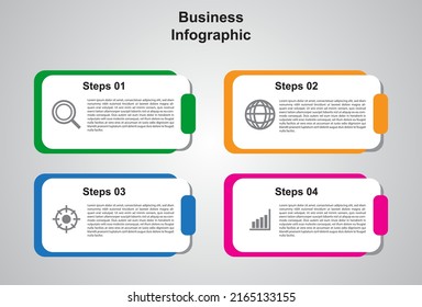 4 step colorful infographic element template. design for presentation.
