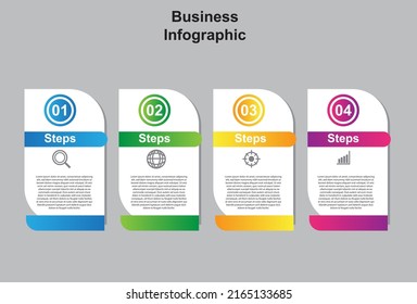 4 step colorful infographic element template. design for presentation.