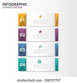 4 step Colorful Label Infographic elements flat design set for brochure flyer leaflet marketing advertising