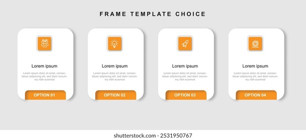 Modelo infográfico de colunas de 4 etapas com estilo de papel